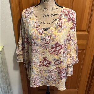 CURE. Paisley V-Neck Blouse boho western festival vibes